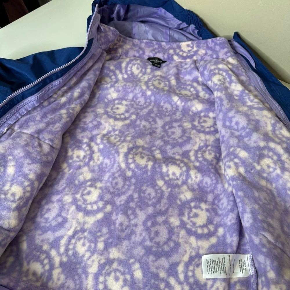 Eddie Bauer Youth Girls 3-in-1 Jacket in a blue and purple colorway size 10/12